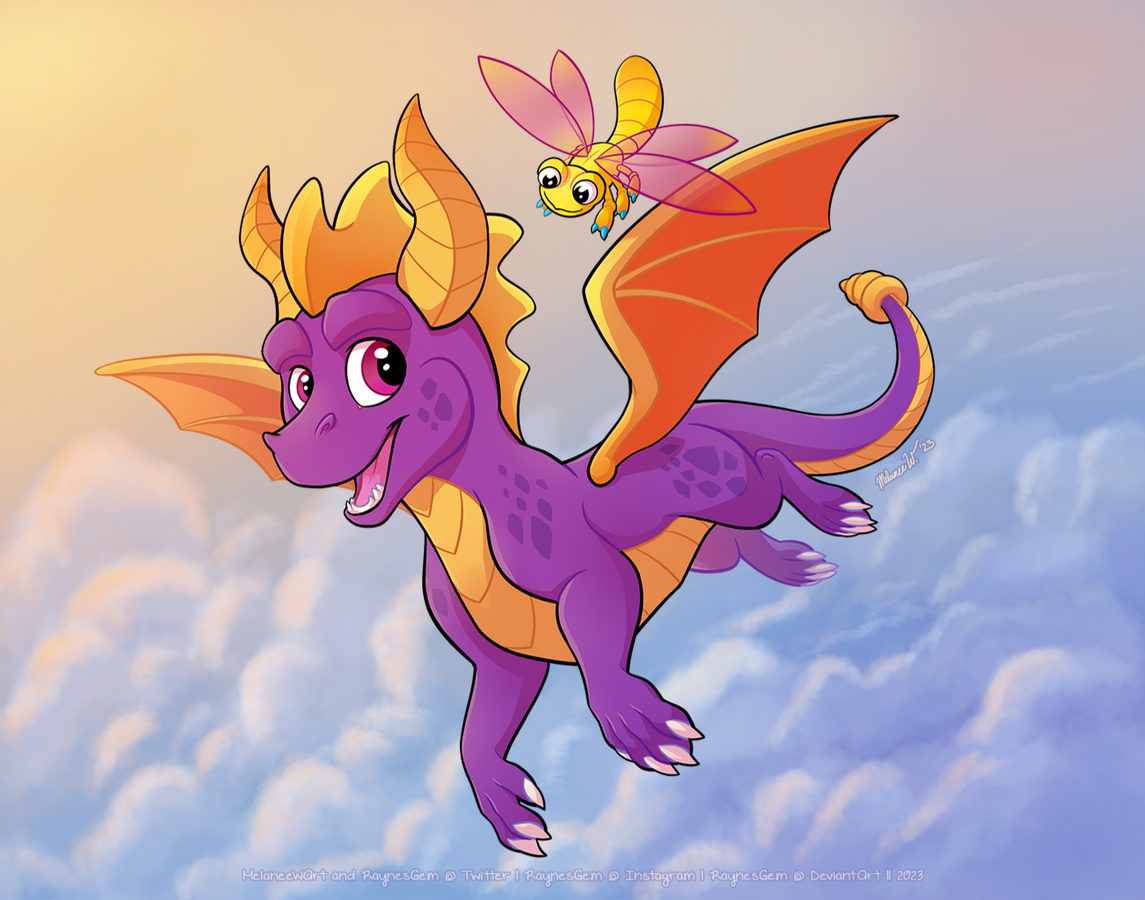 Spyro and Sprax, Fan illustration, 2023